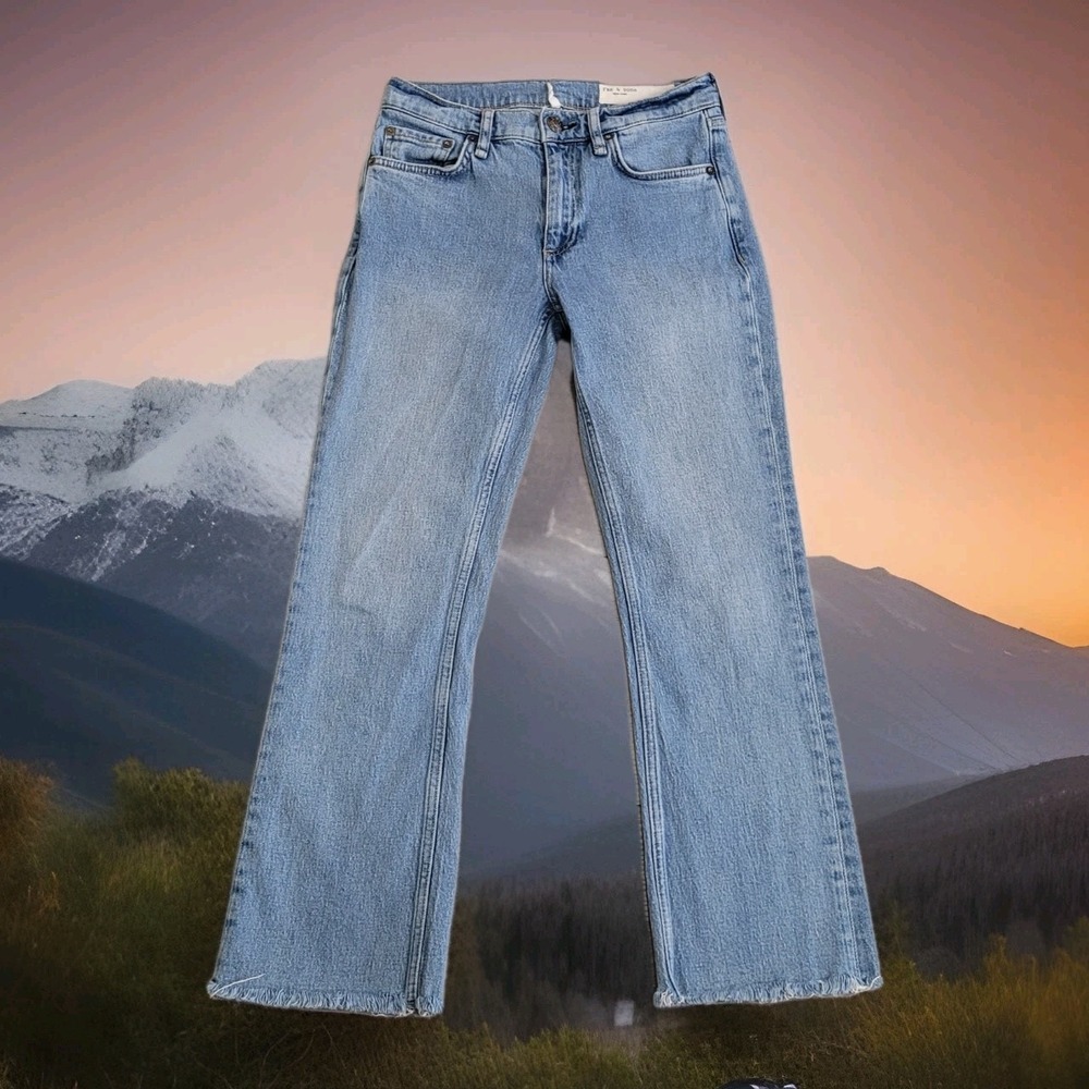 👖Rag & Bone Jeans Womens 25 Benson Wash Peyton Mid Rise Ankle Bootcut Raw Hem